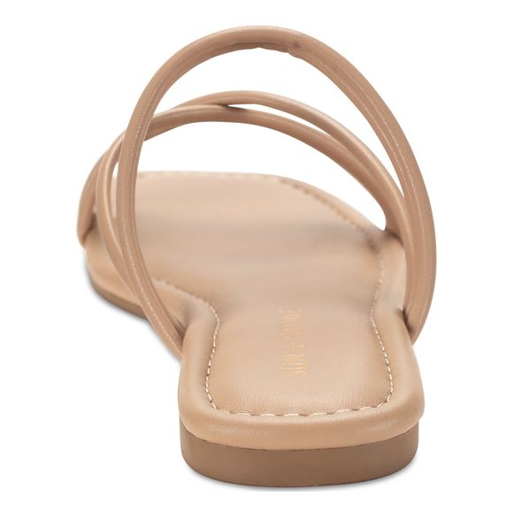 SUN STONE Womens Quinley Slip On Square Toe Strappy Sandals Tan 7 Medium (B,M) - Picture 2 of 4